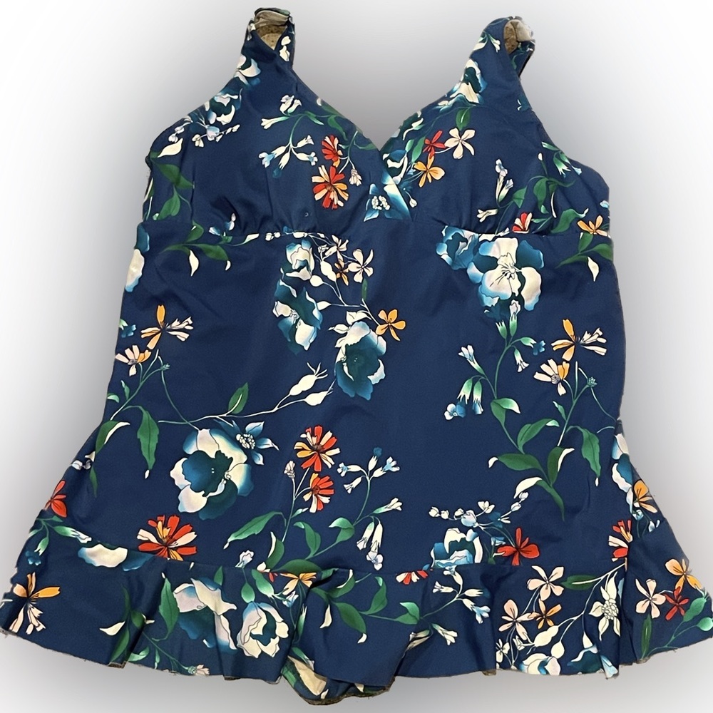 Swimsuits For All One-piece swimsuit swim wear floral swim dress ruffle size 20